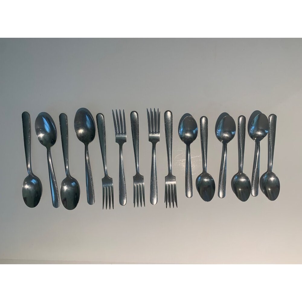 Vintage Stainless‎ by Imperial USA Flatware Silverware Floral Lot of 15 Pieces